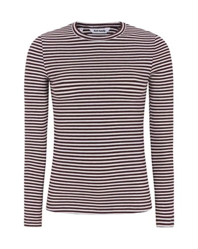 Soft Rebels - SRFenja Stripe Langærmet Trøje - Vinyard Wine